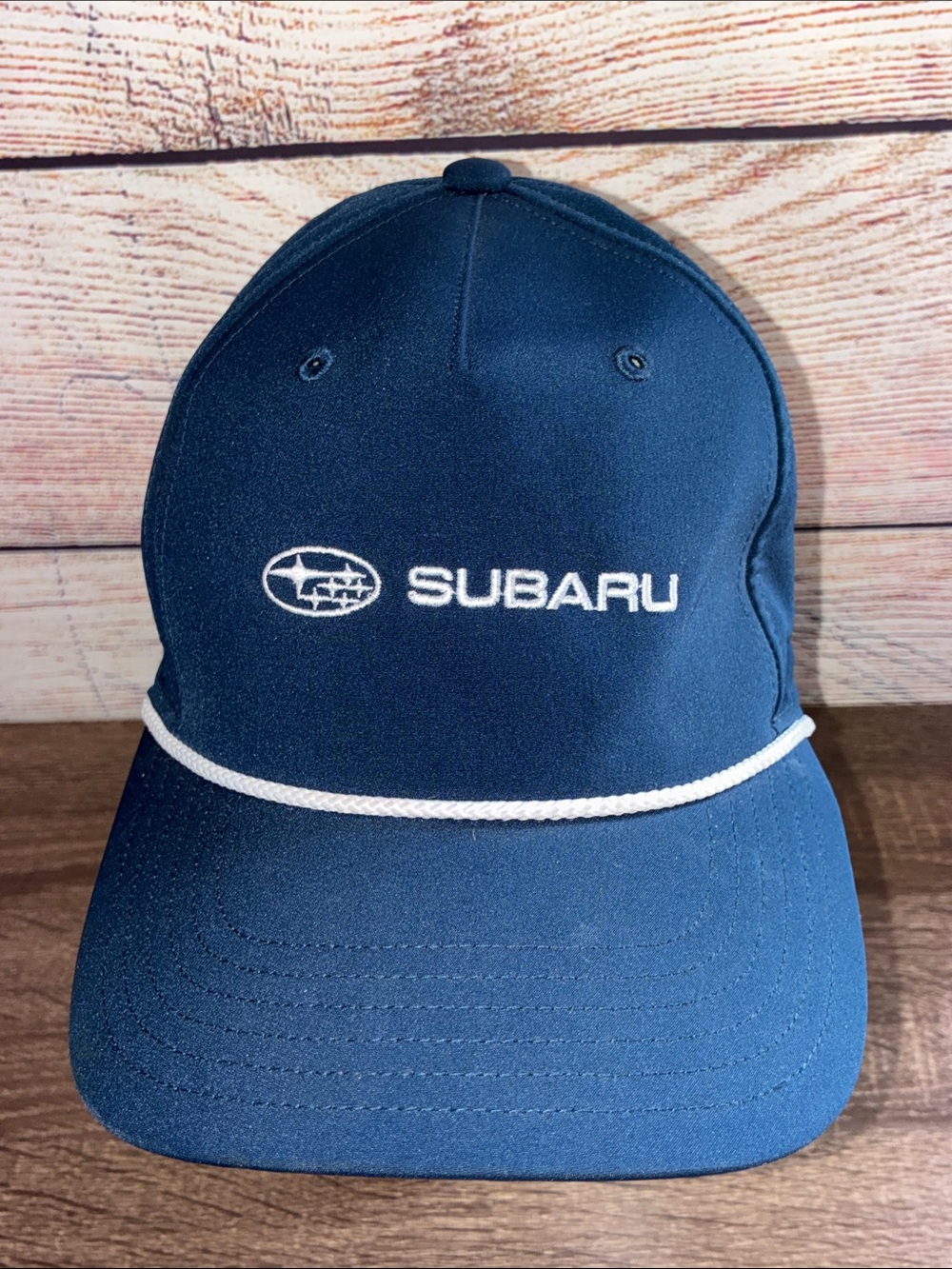EUC Adidas Subaru Navy Blue Logo Hat with White Trim